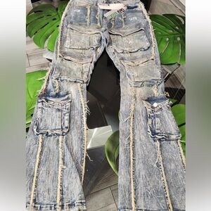 Men’s stacked flair leg jeans